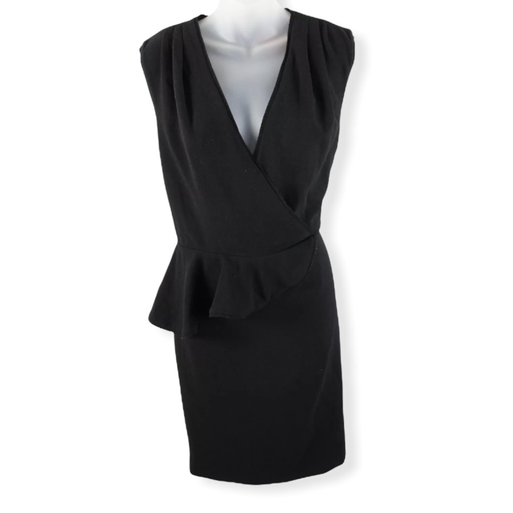 Tory Burch black sleeveless dress ruffle accent